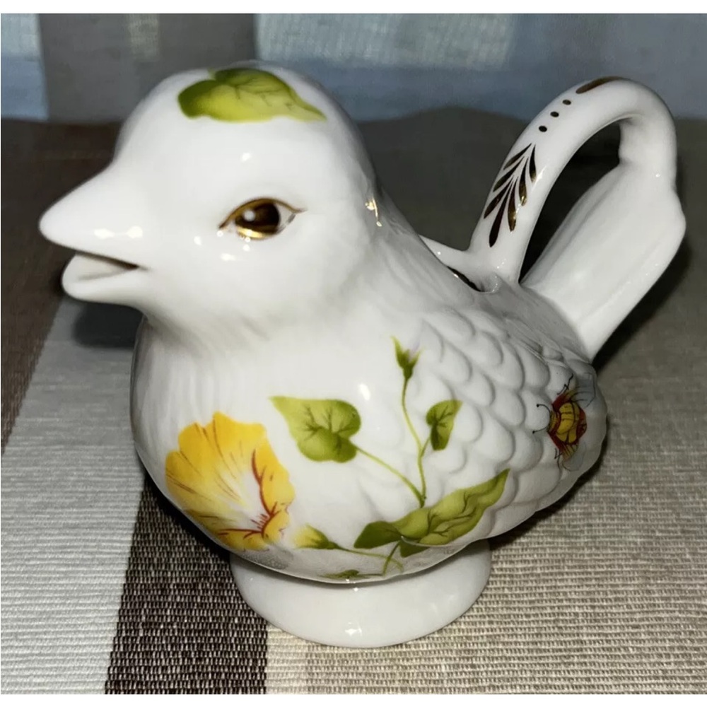Gracie China tea creamer  Bird with flowers